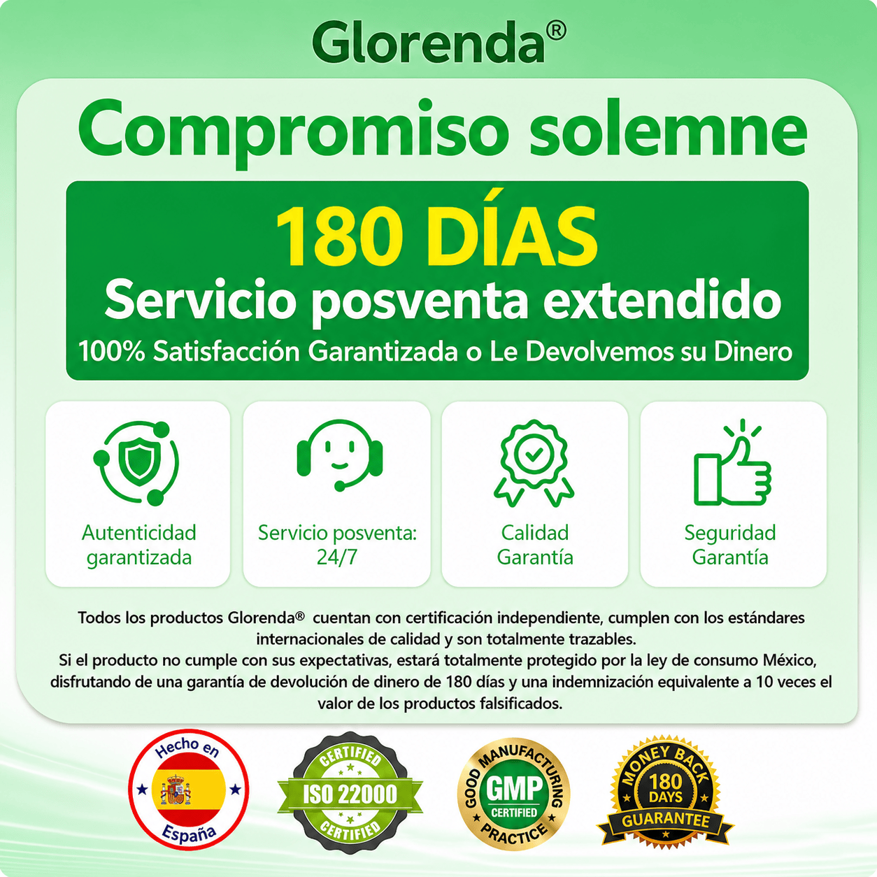Parche avanzado de microagujas Glorenda® con moringa, berberina y NAD+ 10 en 1 Nano 🇪🇸